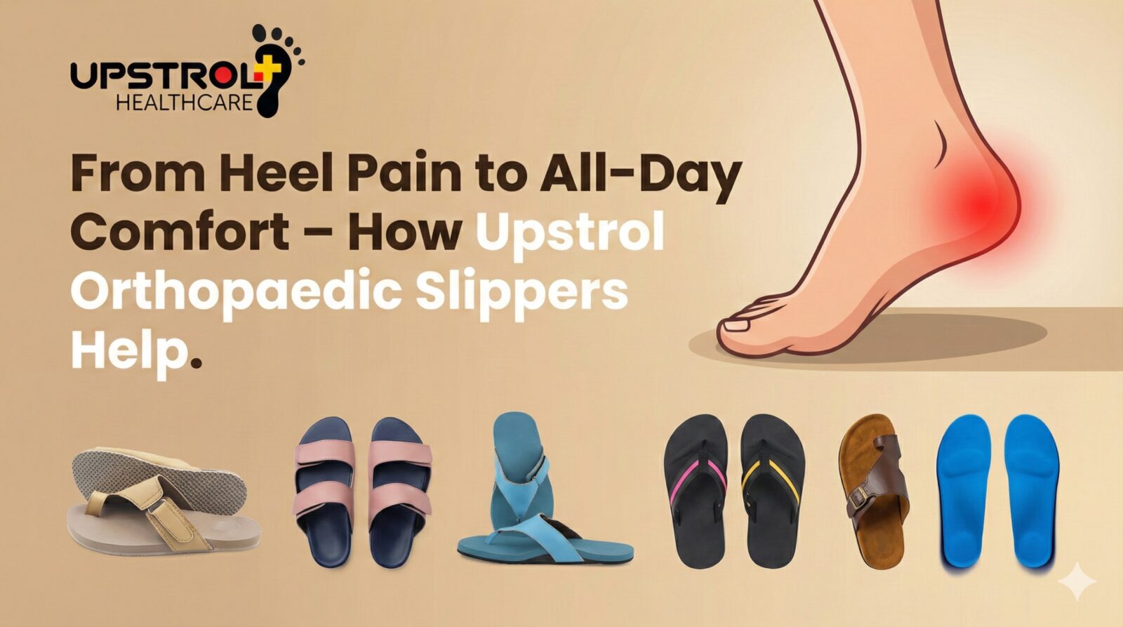 Upstrol Orthopaedic Slippers for Heel Pain Relief