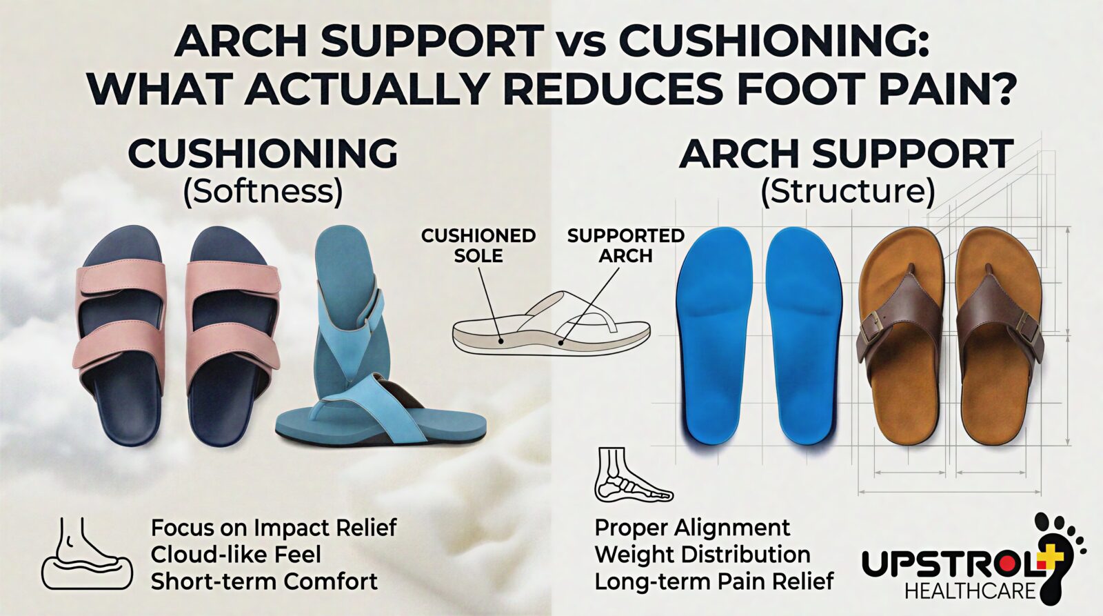 Arch Support vs Cushioning: What Actually Reduces Foot Pain?