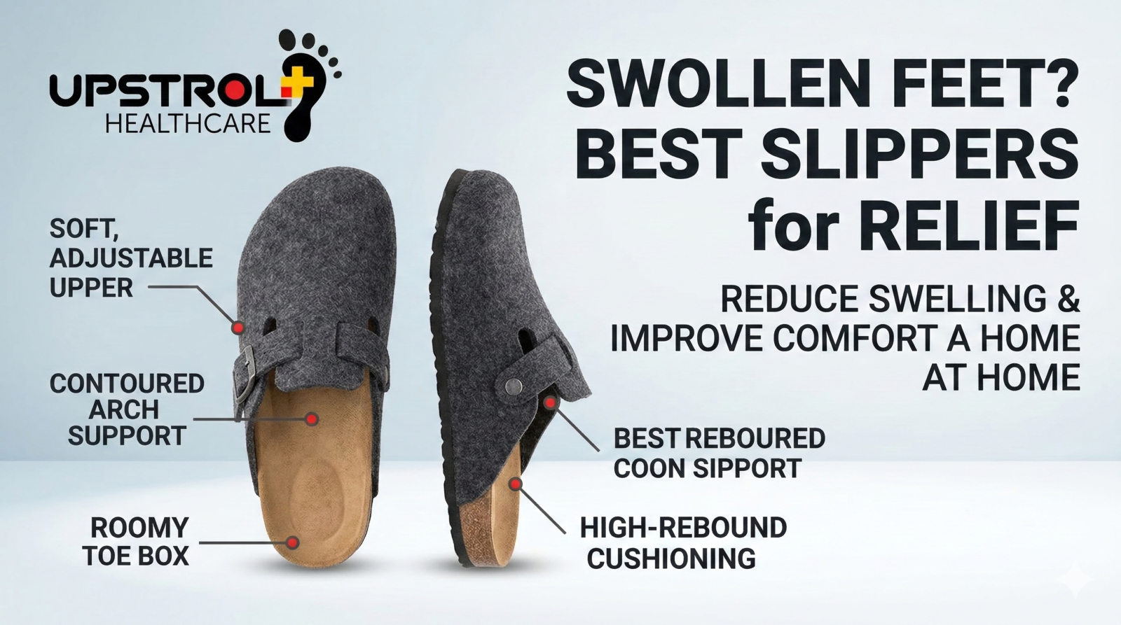 Supportive slippers helping reduce swollen feet at home