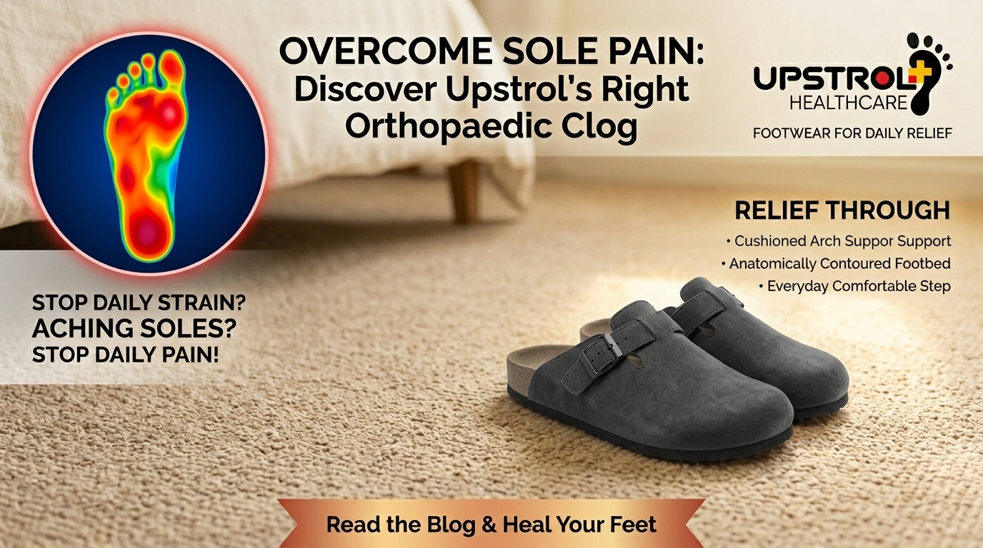 Orthopaedic slippers reducing pain in the sole of the foot at home