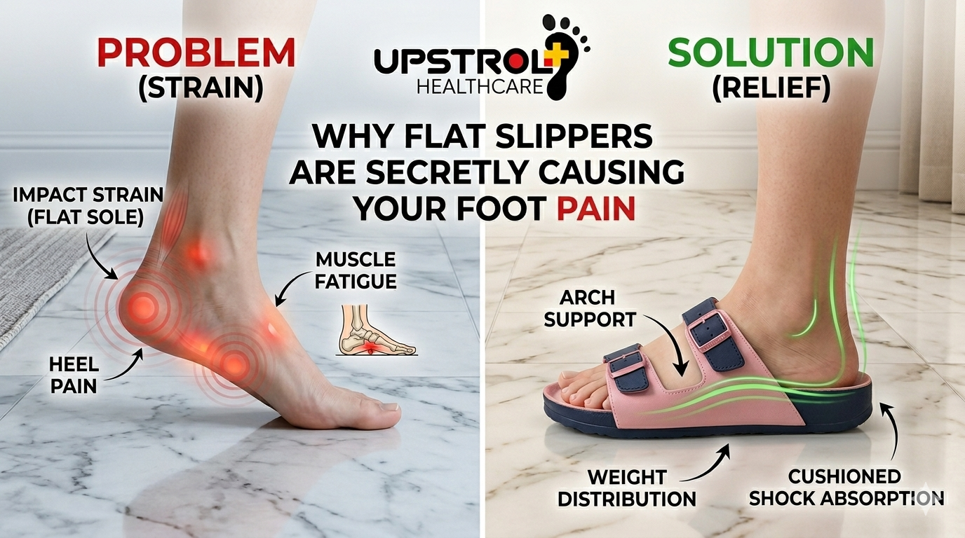 Arch support slippers reducing foot pain caused by flat slippers