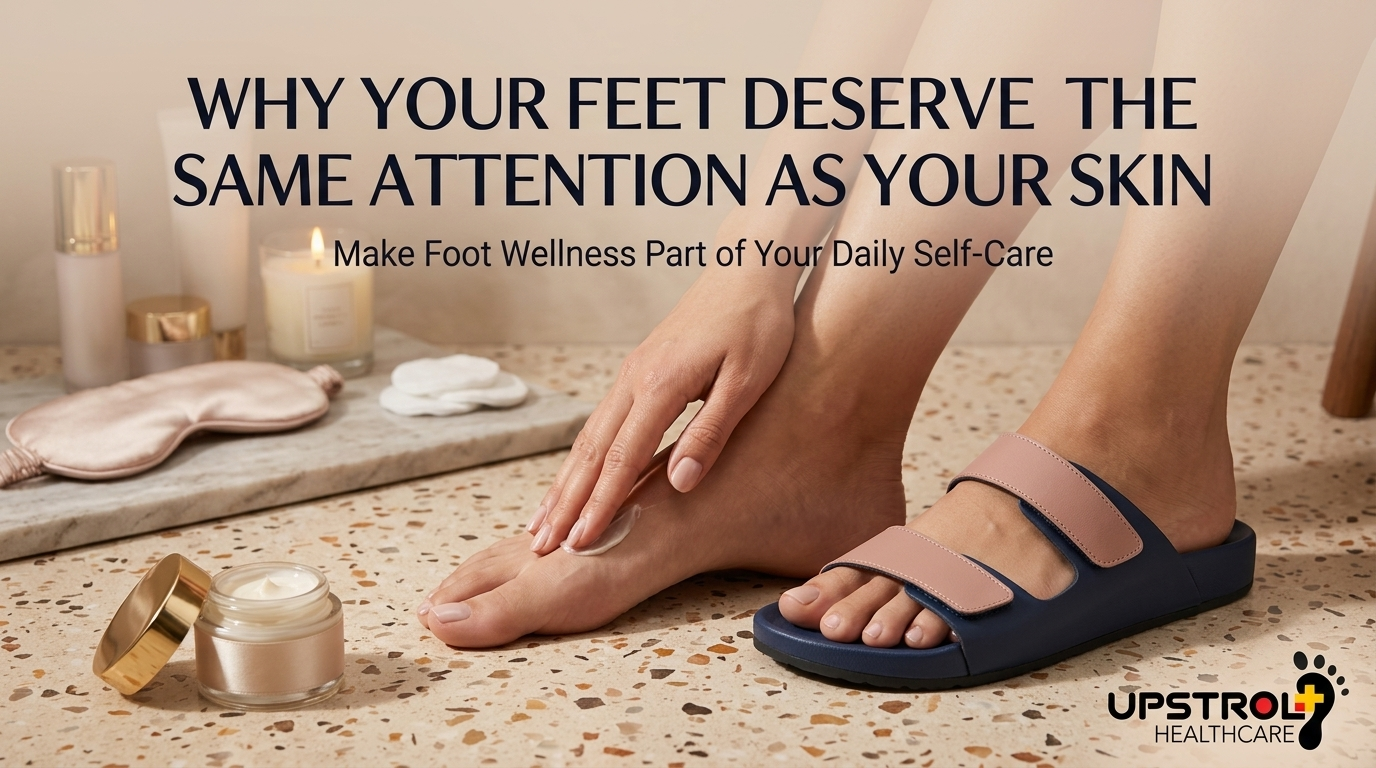 Supportive orthopaedic slippers and foot care as part of a modern self-care routine