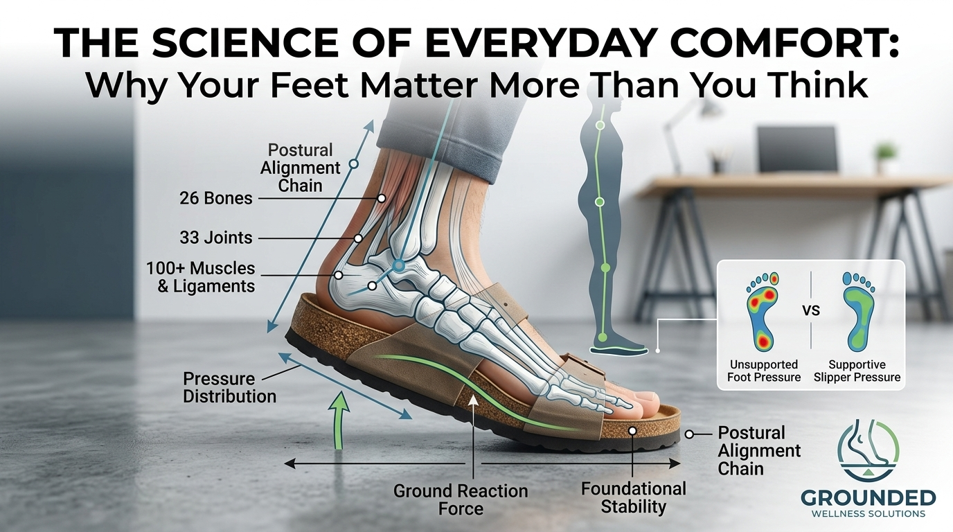 Foot support and body alignment demonstrating the science of everyday comfort
