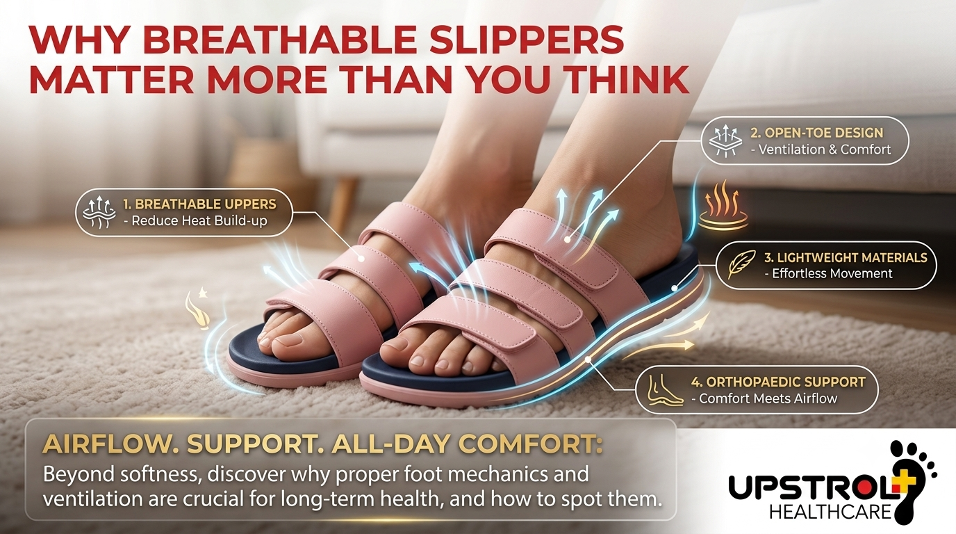Breathable open-toe orthopaedic slippers designed for everyday indoor comfort