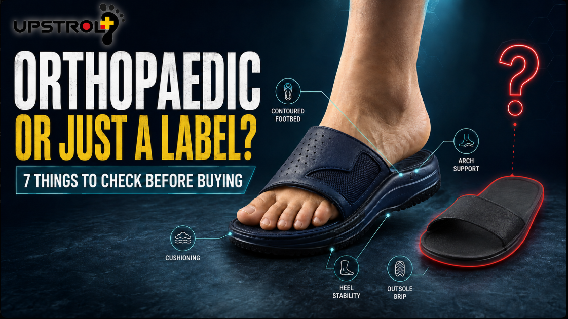 Are All Orthopaedic Slippers Really Orthopaedic? 7 Things to Check Before Buying The word “orthopaedic” has become common in footwear marketing. You can find slippers described as orthopaedic, supportive, ergonomic, comfort-focused, or arch-supporting. But a label alone does not tell you whether a slipper actually provides meaningful support. For someone looking for better footwear for daily comfort, this creates a problem: how do you know what you are actually buying? Instead of choosing slippers simply because the word “orthopaedic” appears on the packaging, it is better to understand the features that matter. Here are seven things to examine before buying a pair of orthopaedic slippers. 1. Look at the footbed, not just the label The footbed is where your foot actually rests, so it should be one of the first things you inspect. A useful footbed should provide some structure around the arch and allow your heel and forefoot to sit in a stable position. Completely flat footbeds may offer basic comfort but provide little guidance for foot alignment. A contoured design can help distribute pressure more evenly and provide a more supportive base for everyday movement. 2. Check whether the arch support feels natural Arch support is one of the most discussed features of orthopaedic footwear, but more support does not automatically mean better support. An excessively rigid or incorrectly positioned arch can itself feel uncomfortable. The support should correspond reasonably well with the shape of your foot and should not feel like a hard object pressing aggressively into the arch. People with different foot structures may also prefer different levels of support. Someone with flatter arches may have different requirements from someone with naturally high arches. The goal is support without unnecessary pressure. 3. Don't confuse softness with cushioning A slipper can feel extremely soft in your hand and still provide poor cushioning when you actually stand on it. Good cushioning should help reduce the impact created when your foot contacts the floor. This is particularly relevant when walking or standing on hard surfaces such as tile, marble, or concrete. However, a completely soft and unstable sole is not necessarily desirable either. The better approach is a balance between cushioning and structure. 4. Examine the sole from the side The sole tells you a lot about how a slipper is designed. A useful sole should provide enough cushioning between your foot and the ground while maintaining stability. It should not immediately collapse under your body weight. Also consider how the sole bends. A slipper needs enough flexibility for natural movement, but excessive flexibility can make it difficult to maintain stability. The right balance depends on the individual and intended use, but a completely flat, flimsy sole should not automatically be considered an orthopaedic solution. 5. Check the heel stability Your heel should not constantly slide around inside the slipper. Poor heel stability can make walking less secure and may cause your foot muscles to work harder to keep the slipper in position. This is particularly noticeable with loose, poorly fitted footwear. A stable heel area combined with a properly fitting upper can make everyday movement feel considerably more controlled. For indoor footwear, this is also important because tile and marble surfaces can become slippery. 6. Don't ignore the outsole An orthopaedic slipper can have a well-designed footbed and still be a poor choice if the outsole provides inadequate grip. Look for an outsole designed to provide traction on the surfaces where you will actually use the slippers. For people who primarily wear them indoors, grip on smooth flooring is particularly important. A good outsole should also be durable enough to maintain its shape and traction through regular use. 7. The fit matters more than the marketing Even a well-designed slipper cannot compensate for an incorrect size. A slipper that is too small can create pressure points and restrict natural movement. One that is too large may allow the foot to slide forward and backward, reducing stability. Your heel should sit securely, your toes should have enough room, and your foot should not constantly move around inside the slipper. If a slipper feels uncomfortable from the beginning, don't assume you simply need to “get used to it.” Some footwear requires a short adjustment period, but persistent pressure or pain is a reason to reconsider the fit or design. What should a good orthopaedic slipper actually provide? Instead of judging footwear by a single feature, look at the complete design. A well-designed pair should aim to provide: Appropriate arch support Balanced cushioning Stable heel positioning Good pressure distribution Secure and comfortable fit Adequate outsole grip Suitable flexibility Durable construction No single feature makes a slipper “orthopaedic.” It is the combination of these elements and how they work together that matters. Who should consider supportive footwear? Supportive slippers are not exclusively for older adults or people who already have foot problems. They can be useful for people who spend considerable time standing or walking at home, work from home, perform household tasks for long periods, or simply want more structured indoor footwear. However, orthopaedic slippers should not be treated as a cure for every type of foot, knee, or back pain. Persistent or severe pain should be evaluated by an appropriate healthcare professional. A simple way to evaluate your current slippers Take a look at the slippers you are currently wearing. Is the sole significantly worn on one side? Has the cushioning flattened? Does your heel slide around? Is the footbed completely flat? Do your feet feel tired after wearing them for several hours? These observations can tell you more about your footwear than the marketing label ever will. Final thoughts Not every slipper labelled “orthopaedic” provides the same level of support. The term should be a starting point for investigation, not the reason you buy the product. Look at the footbed, arch support, cushioning, heel stability, outsole, fit, and overall construction. These are the features that determine whether a slipper is genuinely suitable for comfortable daily use. For consumers, understanding these details means making a better footwear decision rather than simply trusting a label. And for your feet, that distinction matters. Image ALT Text How to identify genuine orthopaedic slippers by checking arch support, cushioning and footbed CTA Looking for everyday footwear with meaningful support? Explore Upstrol orthopaedic slippers and evaluate the design, cushioning, arch support, and fit before choosing your pair.